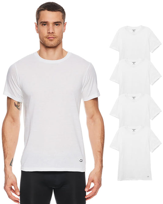 Joe Boxer Men's 4-Pack Crew Neck Tees - Bright White