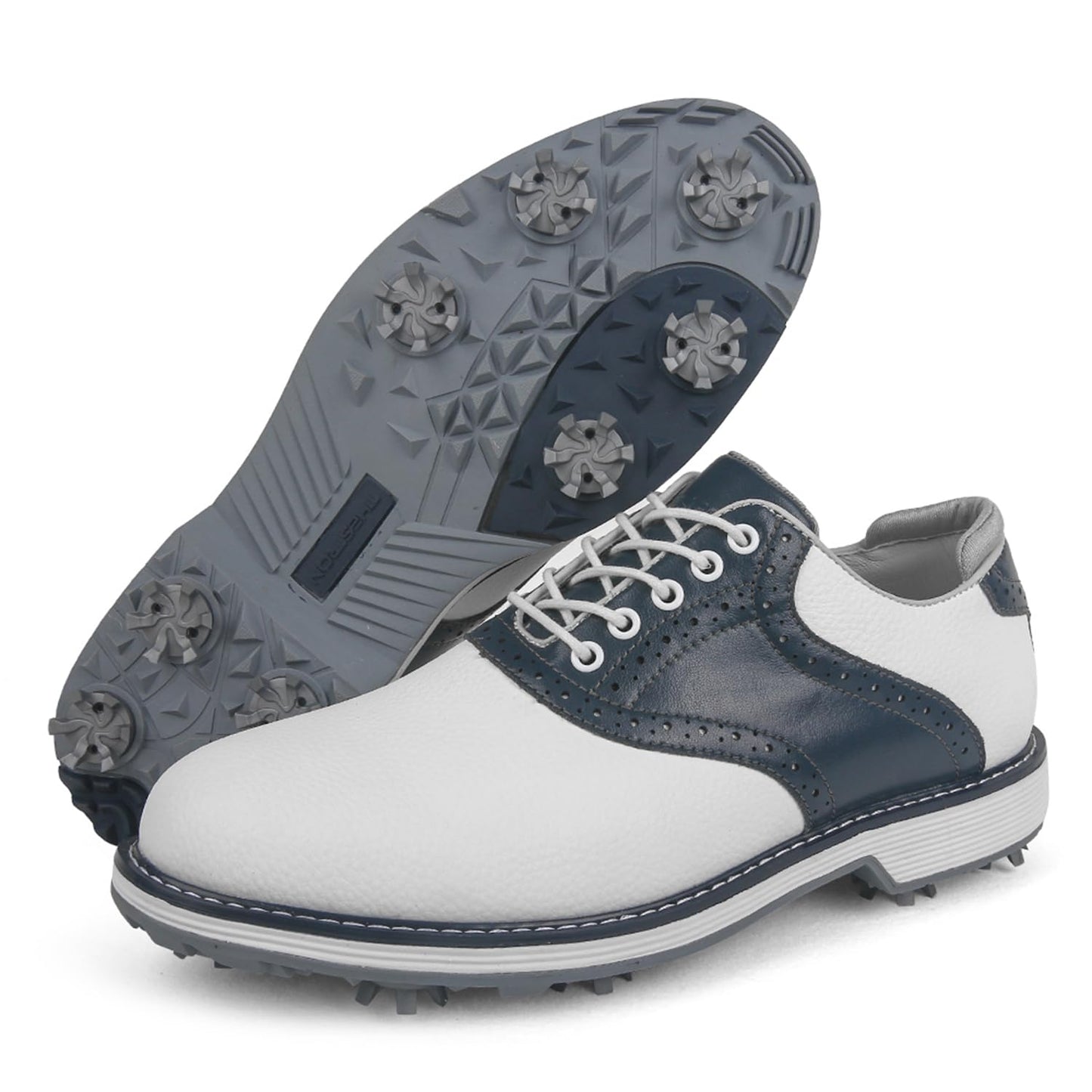 Zakey Golf Shoes Men Professional Spikes Golf Shoes Waterproof Walking Footwears for Golfers Outdoor Gym Sneakers (11.5Blue)