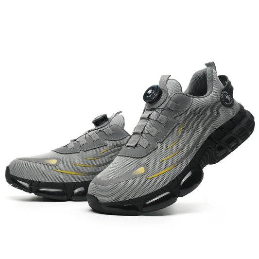 Steel Toe Shoes for Men Women Safety Work Shoes Air Cushion Construction Industrial Shoes Safety Shoes Lightweight Steel Toe Sneakers for Men Grey