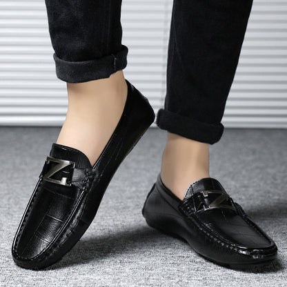 Men's Luxe Leather Loafers with Z-Buckle