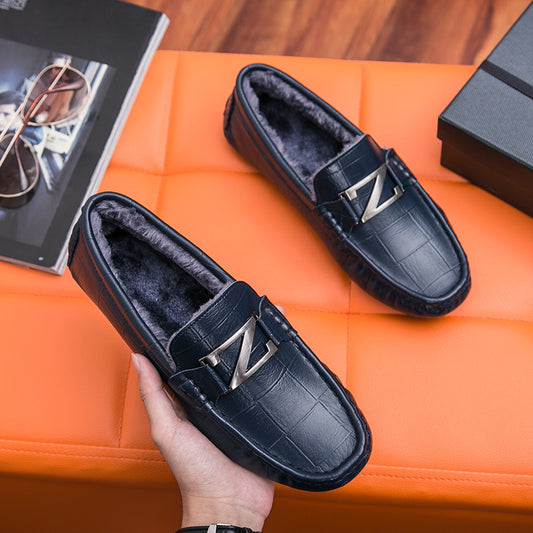 Men's Luxe Leather Loafers with Z-Buckle
