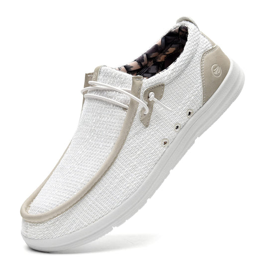 MEHOTO Mens Comfort Loafers | Arch Support | Lightweight Size 13 White