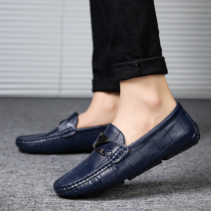 Men's Luxe Leather Loafers with Z-Buckle