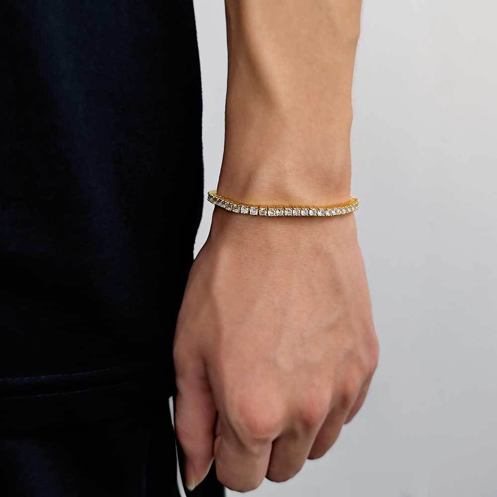 Single Row Diamond Tennis Chain Men's Bracelet