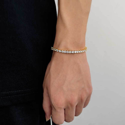 Single Row Diamond Tennis Chain Men's Bracelet