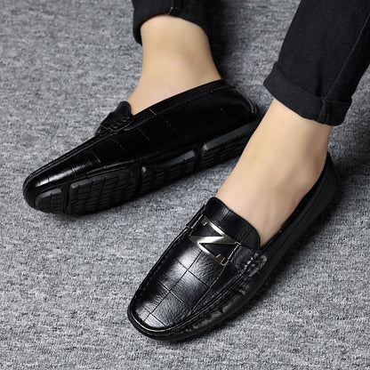 Men's Luxe Leather Loafers with Z-Buckle