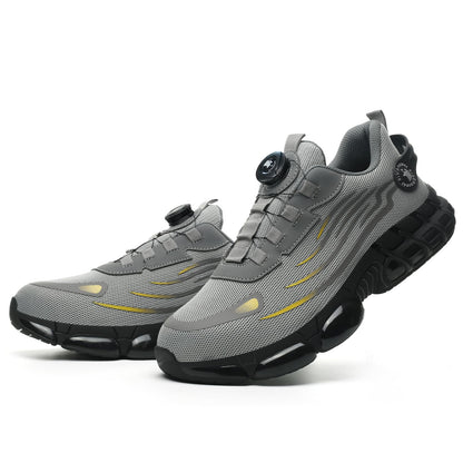 Steel Toe Shoes for Men Women Safety Work Shoes Air Cushion Construction Industrial Shoes Safety Shoes Lightweight Steel Toe Sneakers for Men Grey